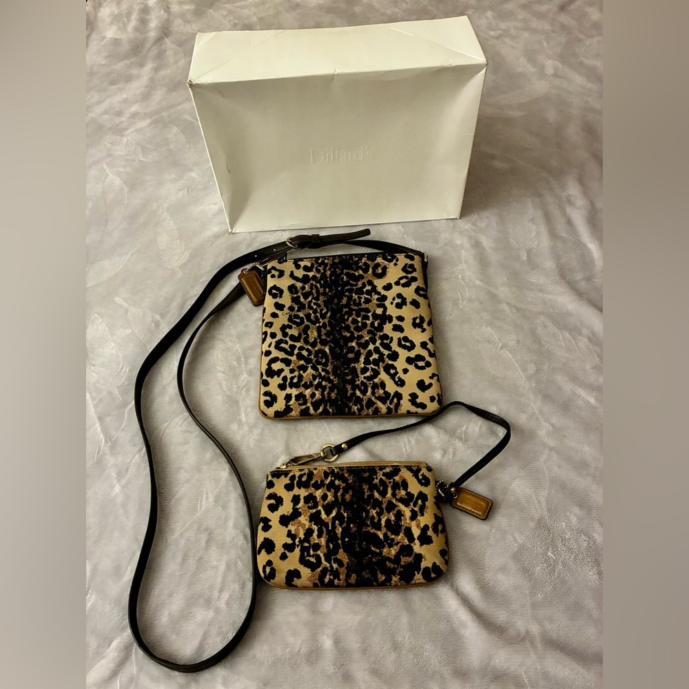 Coach Leopard Print Crossbody Bag Set - Picture 2 of 7